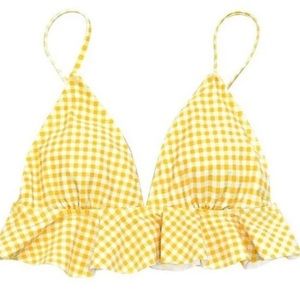 Yellow checkered cupshe bathing suit top